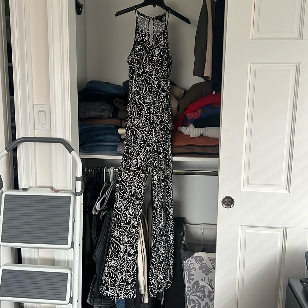 Goldray XS jumpsuit, black and white with pockets
